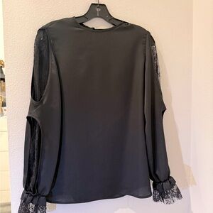 Elegant Black Lace Sleeve Women's Top